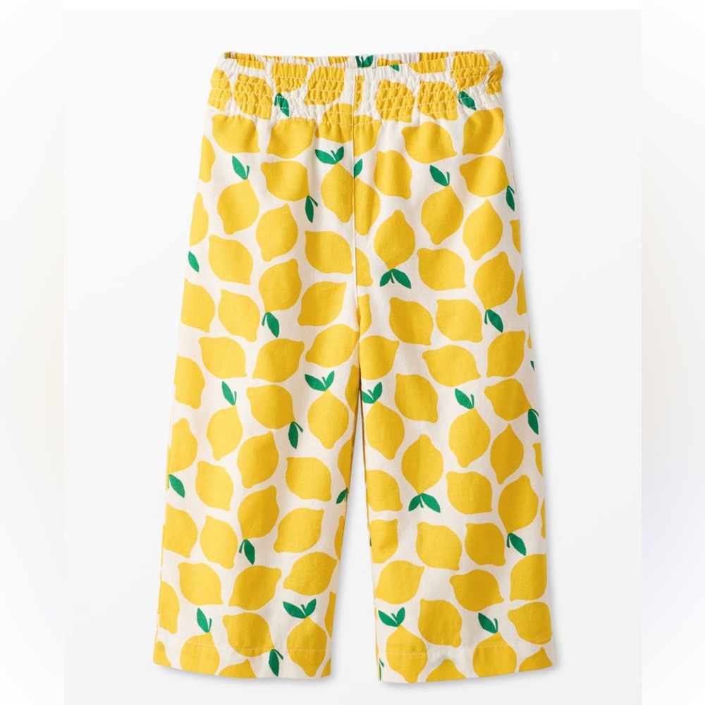 Hanna Andersson Lemon Print Linen Pants 3T